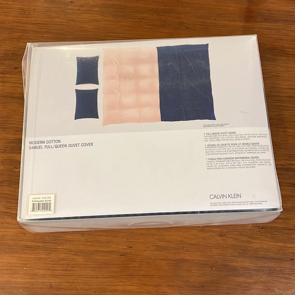 Calvin Klein Samuel Modern Cotton Queen Duvet Cover + 2 King Pillow Shams new